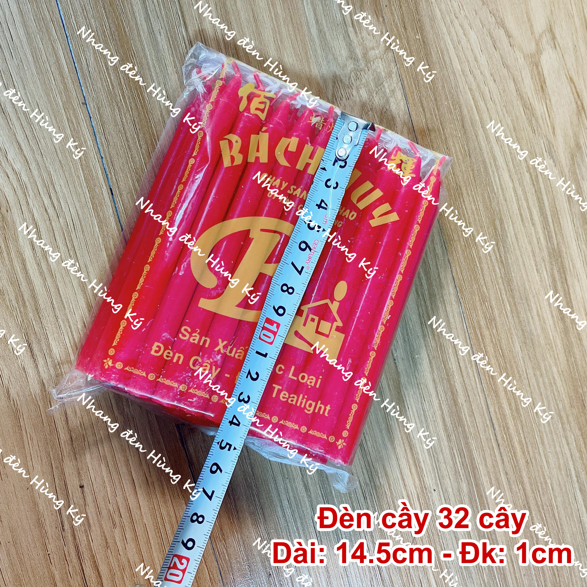 Đèn cầy sáp đỏ 32 cây 14.5cm