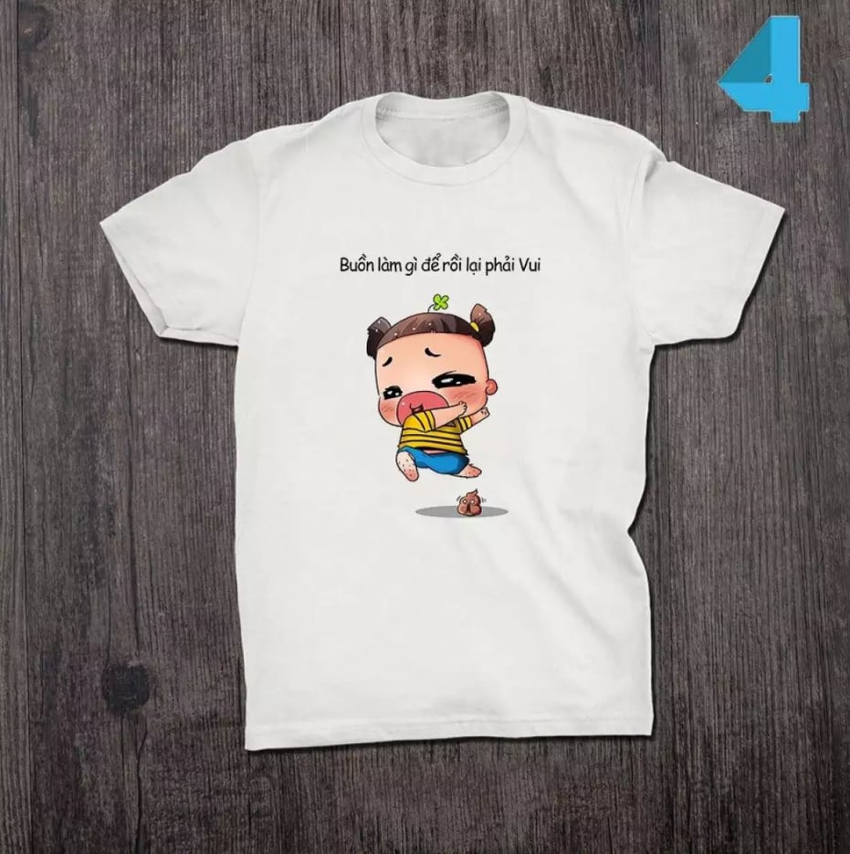 [HCM]Áo thun nam nữ form rộng in hình Quỳnh Aka Buồn Làm Gì Rồi Lại Phải Vui độc đẹp vải dày mịn mát