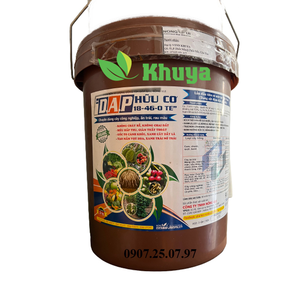 Phân bón dap hữu cơ 18-46-0+te organic 22kg
