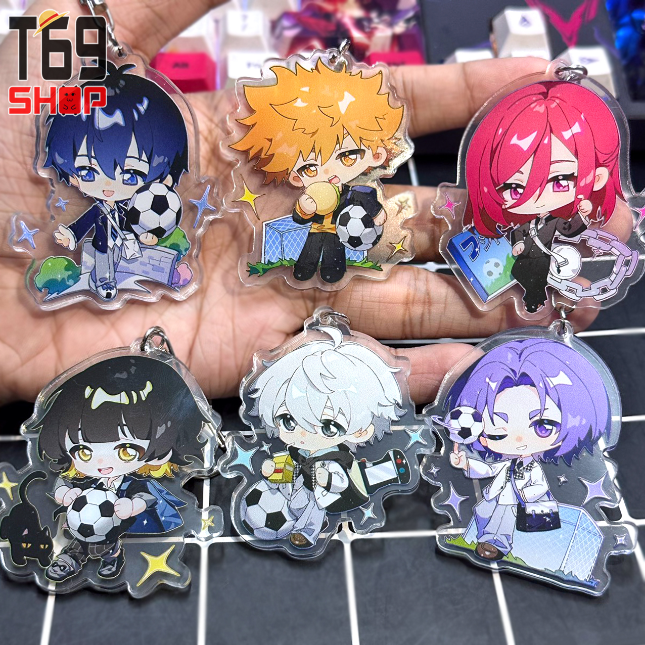 Móc khóa mica anime Blue Lock - Mẫu 2 (Loại cao cấp - Hình in ép giữa 2 mặt mica) [T69 Shop]