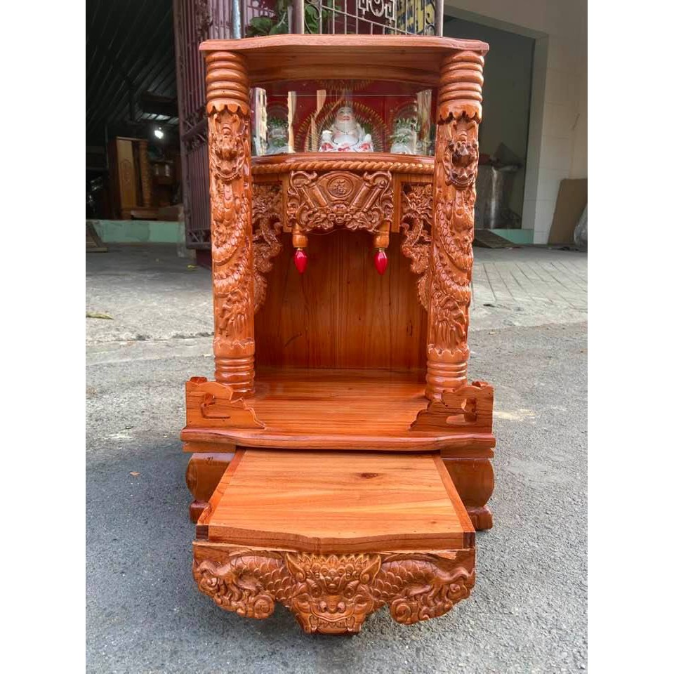 Bàn thờ thần tài ông địa gỗ xoan 42 x 68cm