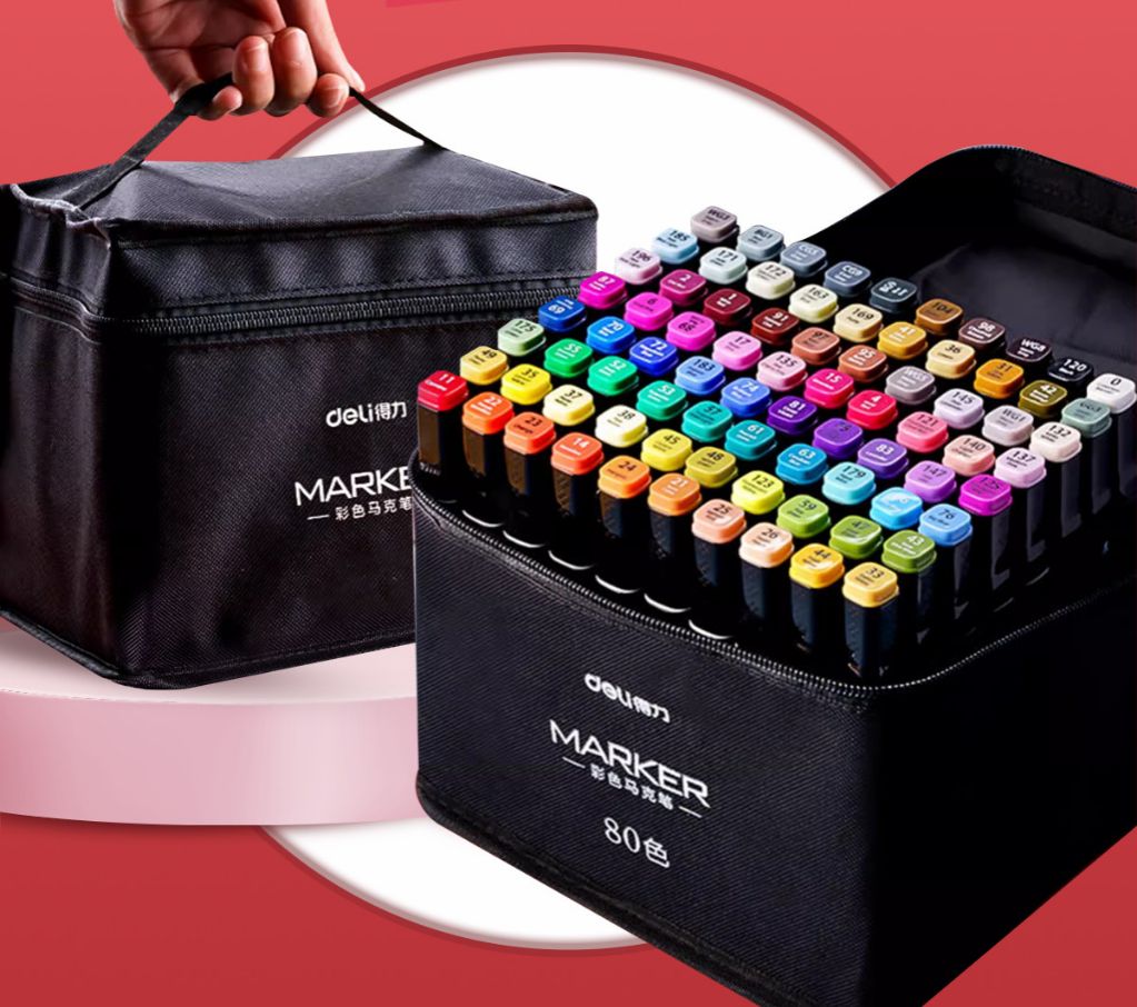 Bút màu dạ marker 48 80 cây màu touch,màu dạ marker 2 đầu 48 /80 cây touch+ tặng túi vải- dùng vẽ tranh mỹ thuật chuyên nghiệp màu sắc sắc nét