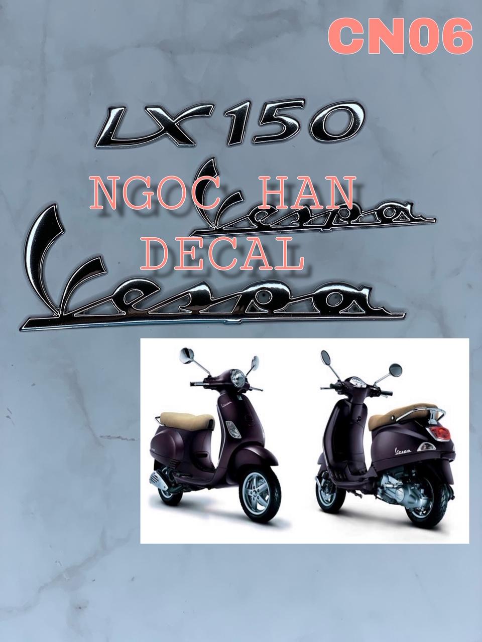 [HCM]Tem chữ nổi nguyên bộ cho xe Vespa LX 150 -- NGỌC HÂN DECAL