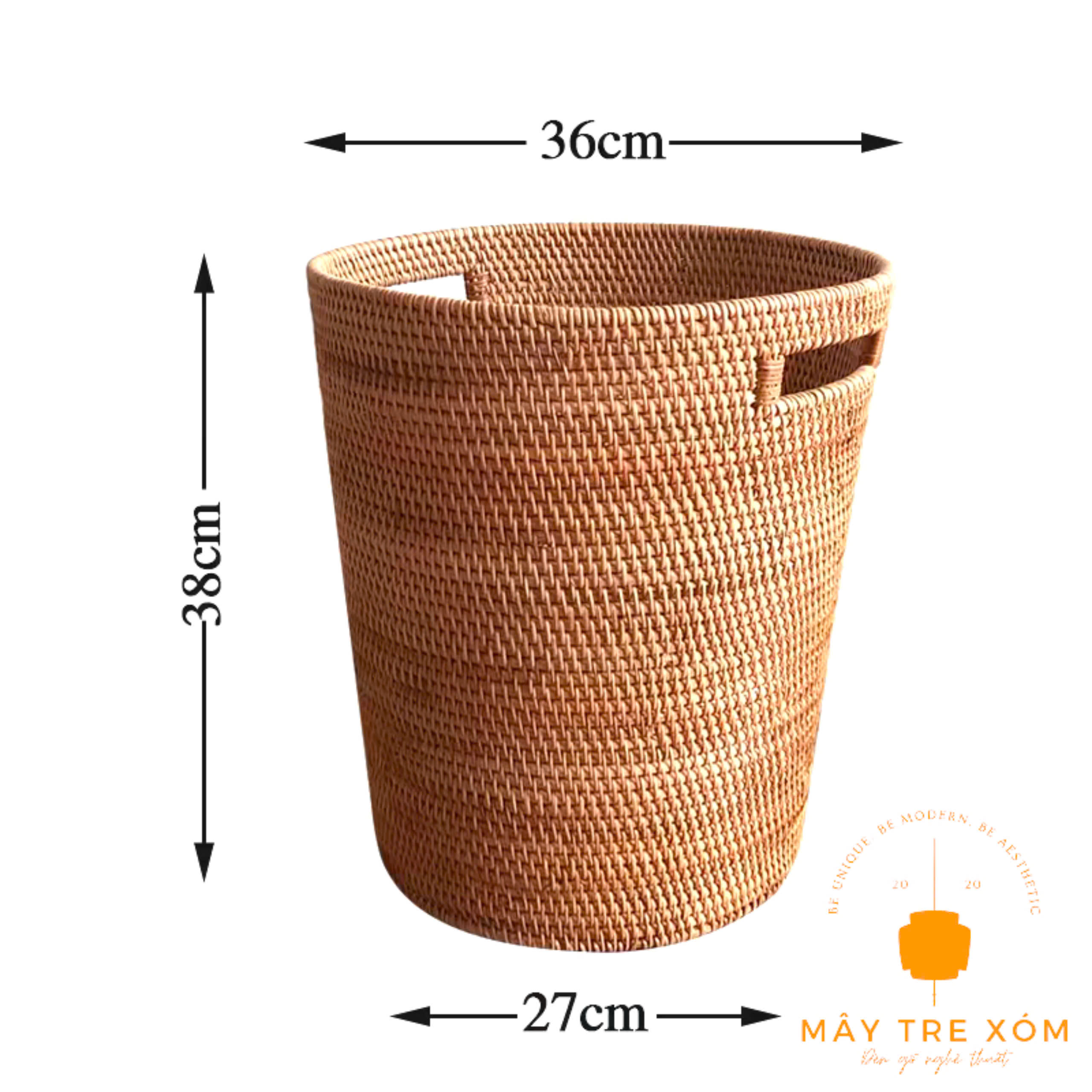 Sọt mây có tay cầm đựng quần áo, đồ chơi
