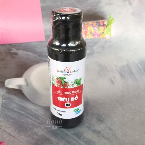 Màu thực phẩm dạng nước siêu đỏ Unicorn Color - 60gr
