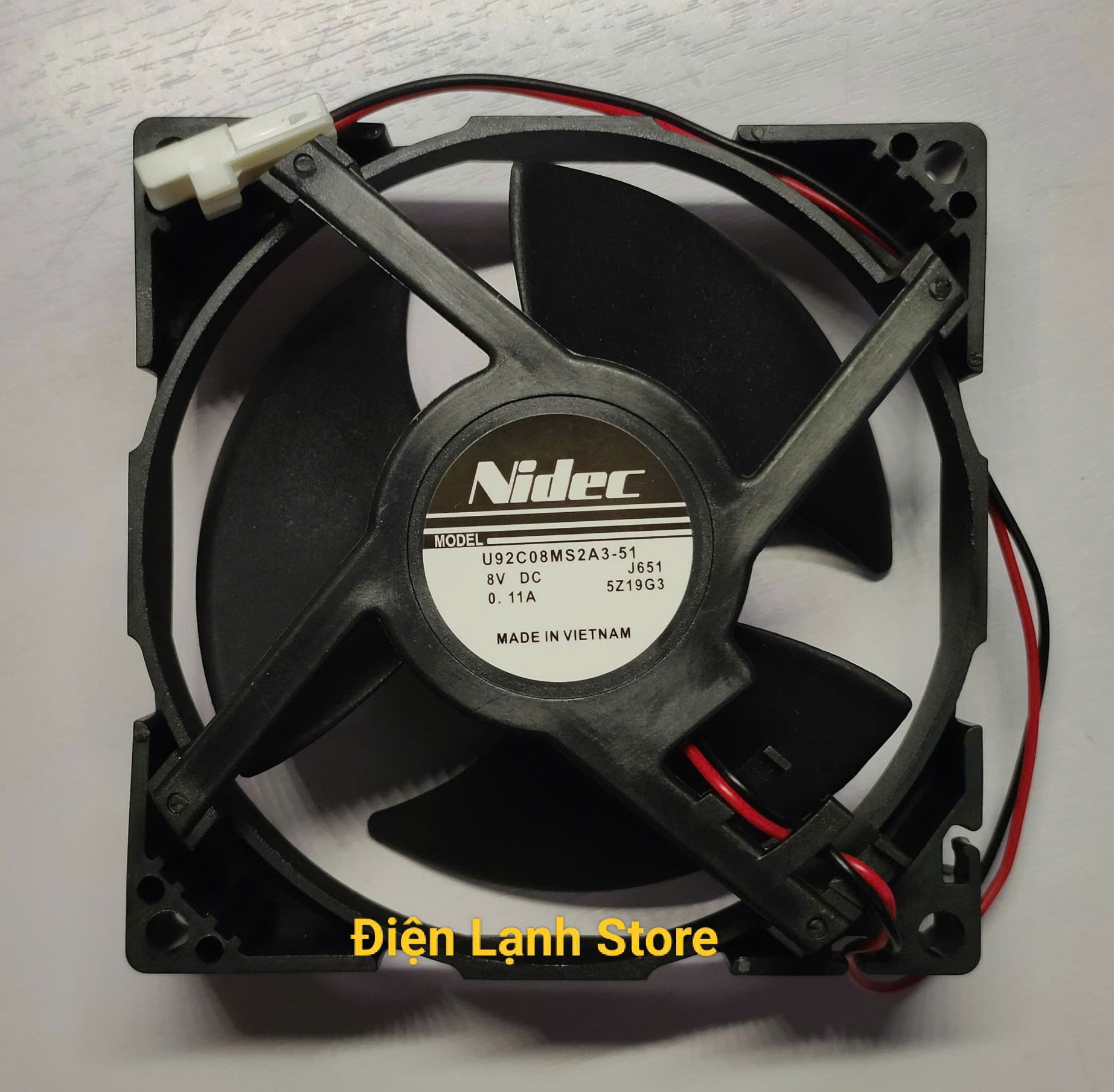 Quạt tủ lạnh Panasonic 9x9cm dc 8v (2 dây) hàng hãng.