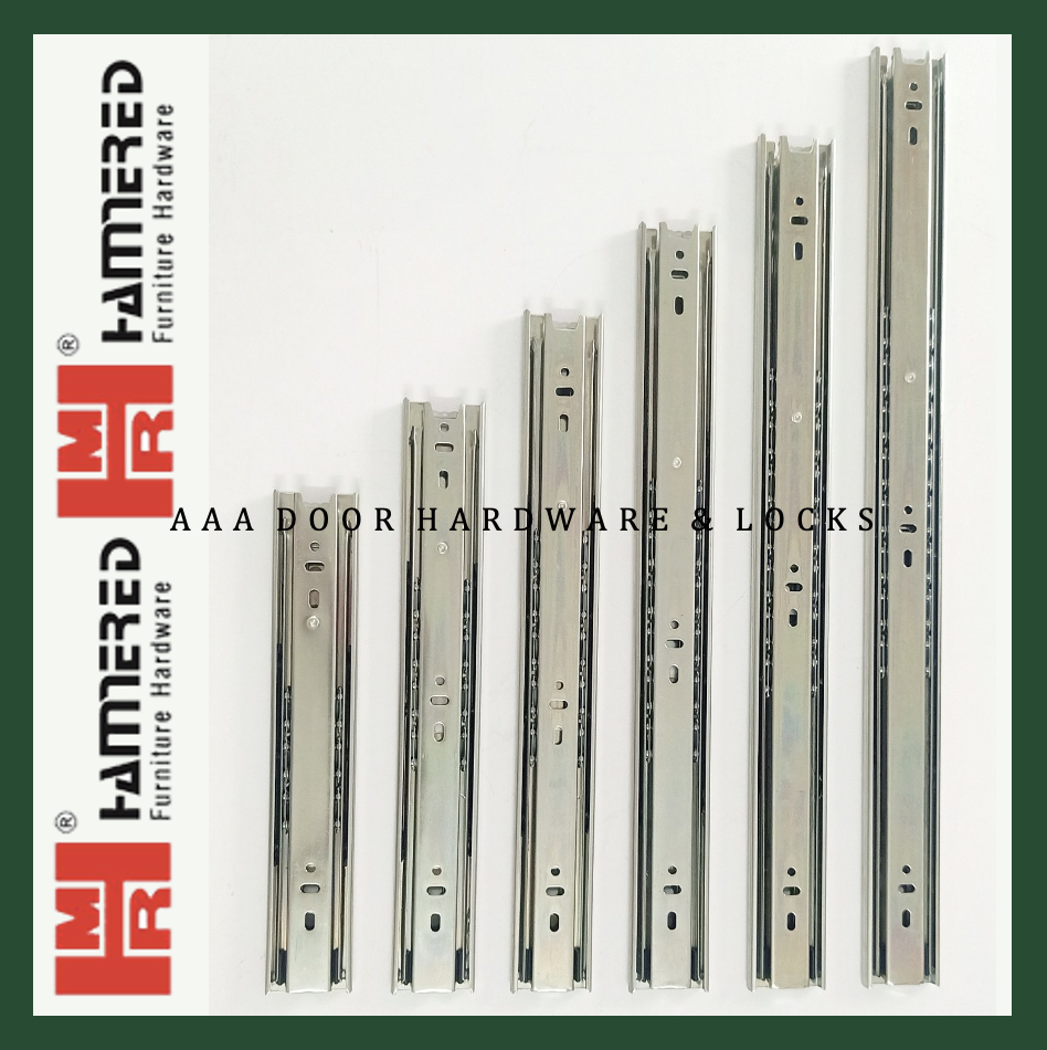 Ray bi 3 tầng - ray trượt 3 tầng làm hộc tủ, kệ, bàn trắng