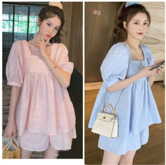 Set babydoll bầu đũi xốp hàn nhăn(kèm ảnh thật ở cuối)