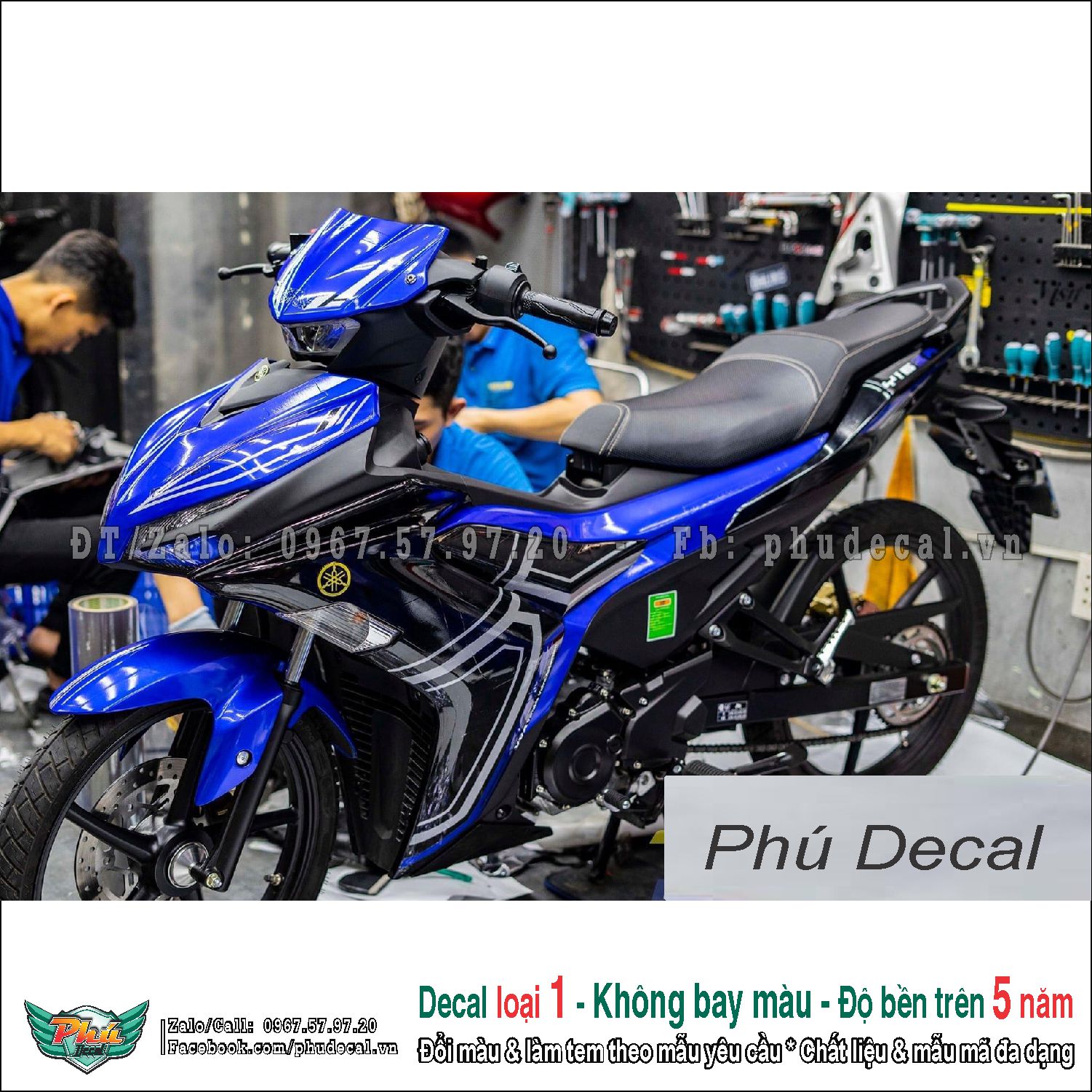 Tem rời exciter 155 vva xanh đen