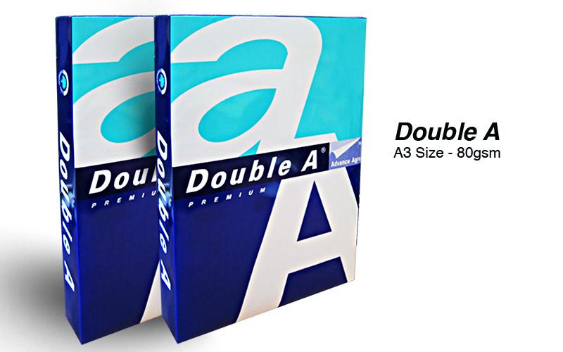 GIẤY DOUBLE A 80GSM A3 (ĐỦ 500 TỜ)
