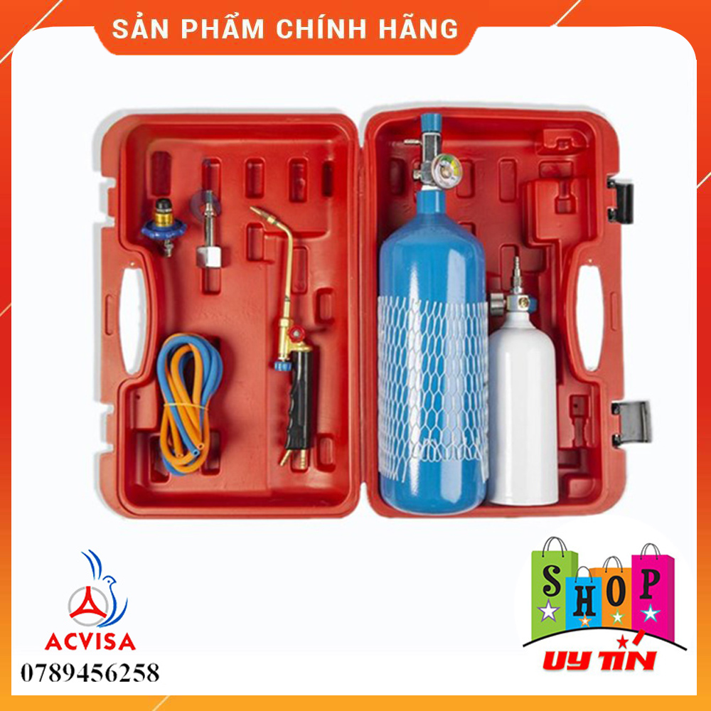 Bộ Hàn Hơi (Hàn Gió Đá) Mini Màu Đỏ - dụng cụ đồ nghề cho thợ