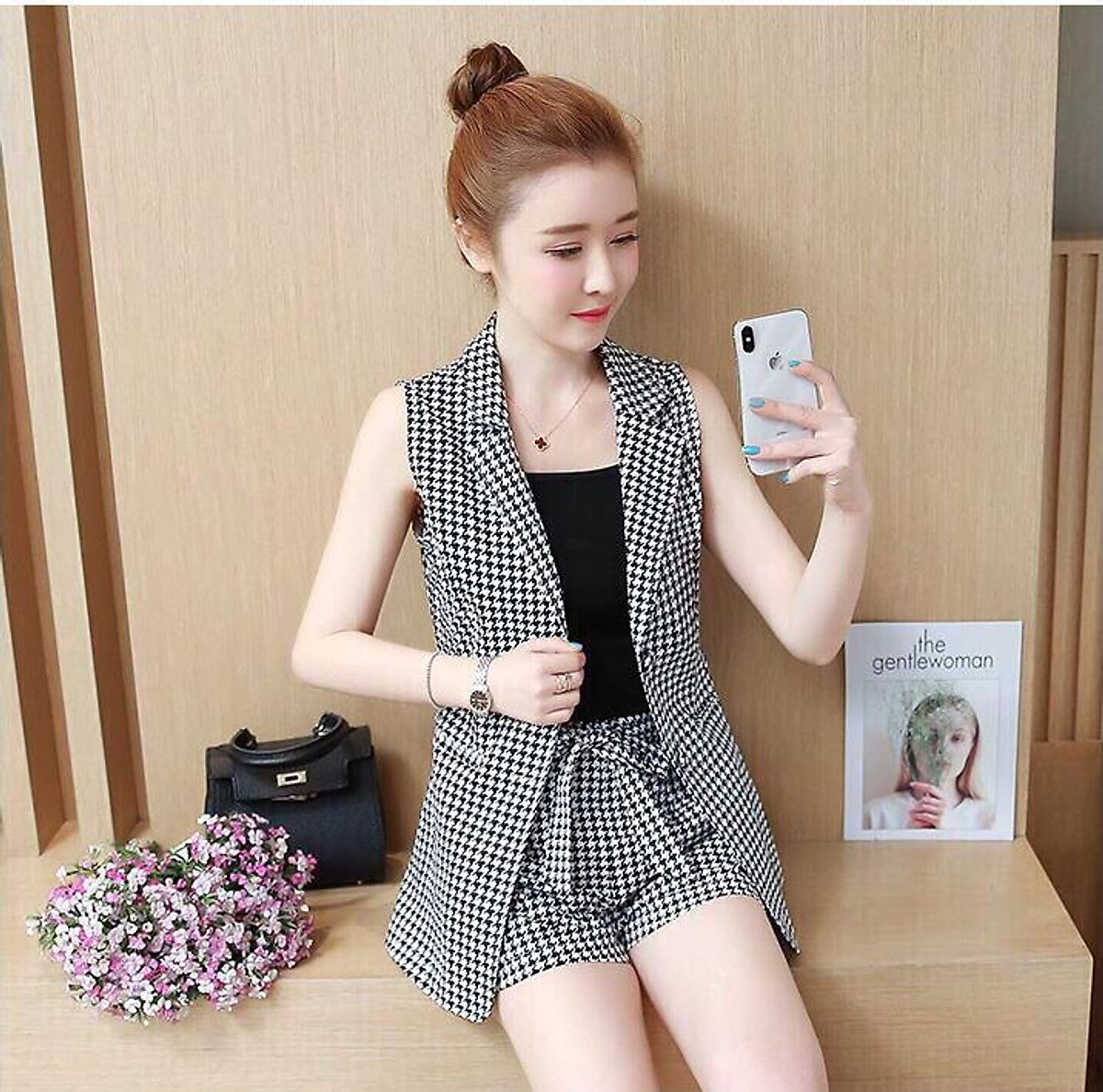 Set áo vest quần đùi kèm áo thun