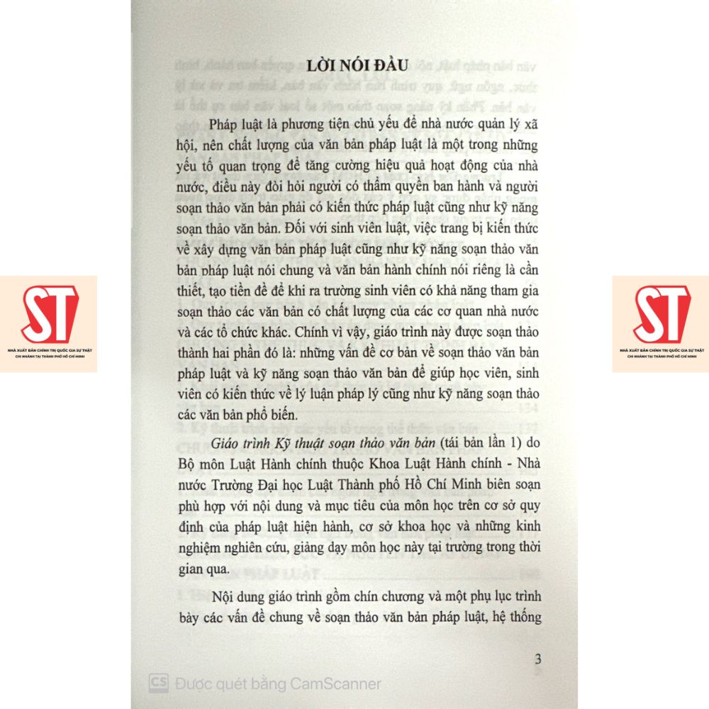 [Sách] Giáo trình kỹ thuật soạn thảo văn bản (Tái bản lần thứ 1, có sửa đổi bổ sung)