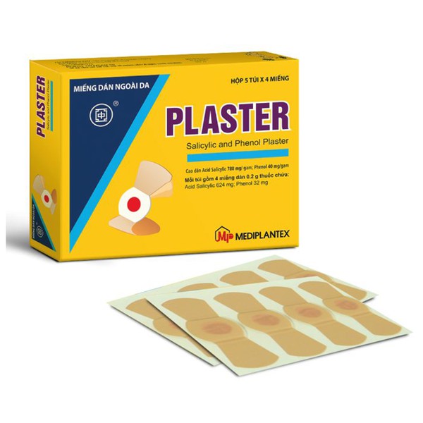 Miếng dán mụn cơm mụn cóc Plaster ( Hộp 5 túi* 4 miếng)