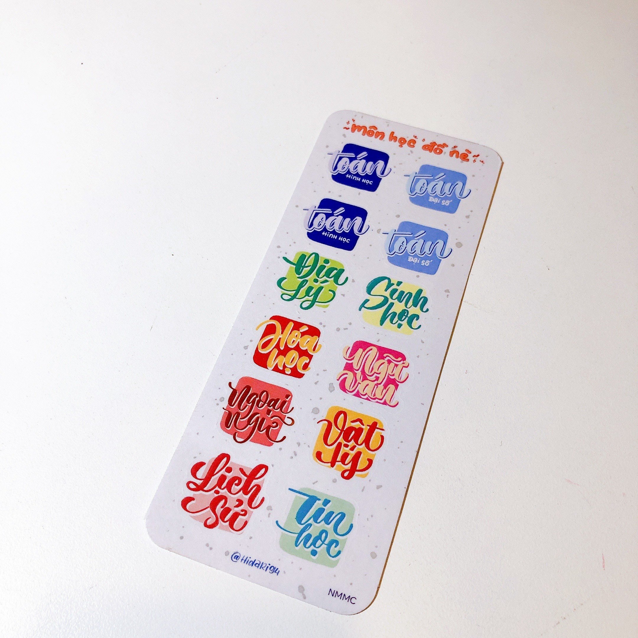 Sticker Môn Học Dễ Thương - Sticker Ham Học - Hidari