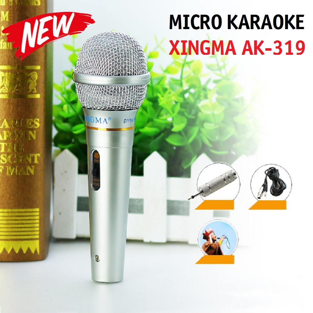 Micro Karaoke XINGMA AK-319, mic có dây, mic hát karaoke chuyên nghiệp, giọng hay