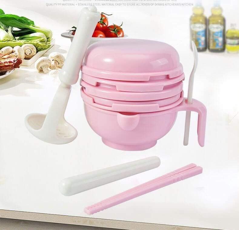 Bộ chế biến đồ ăn dặm kiểu Nhật 9 dụng cụ