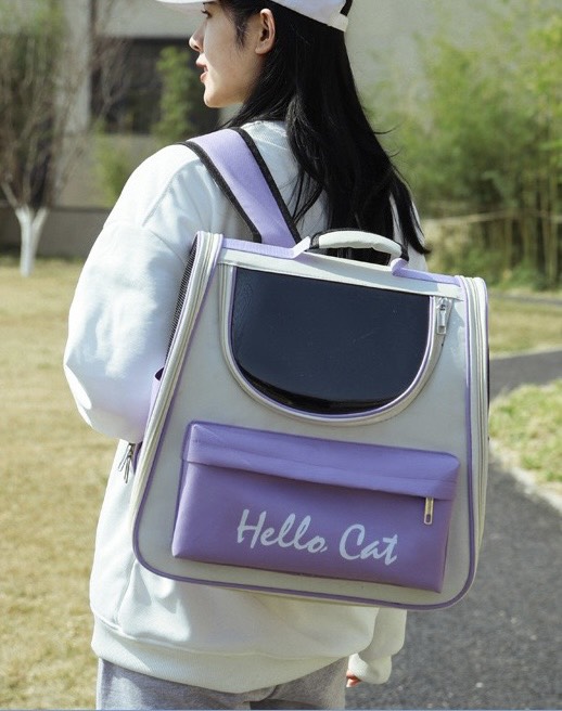 Balo Vận Chuyển Chó Mèo Hello Cat 37x34x25 - [Nông Trại Thú Cưng]
