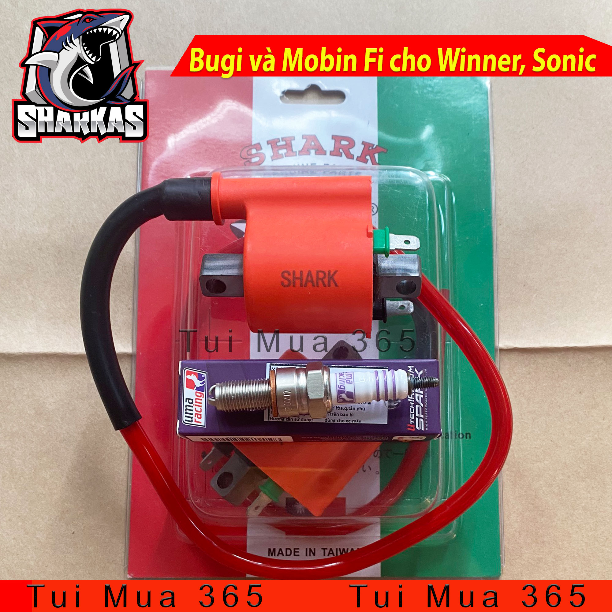 Combo mobin sườn fi và bugi uma độ exciter 150, satria, raider fi, nvx, sirius fi, jupiter fi