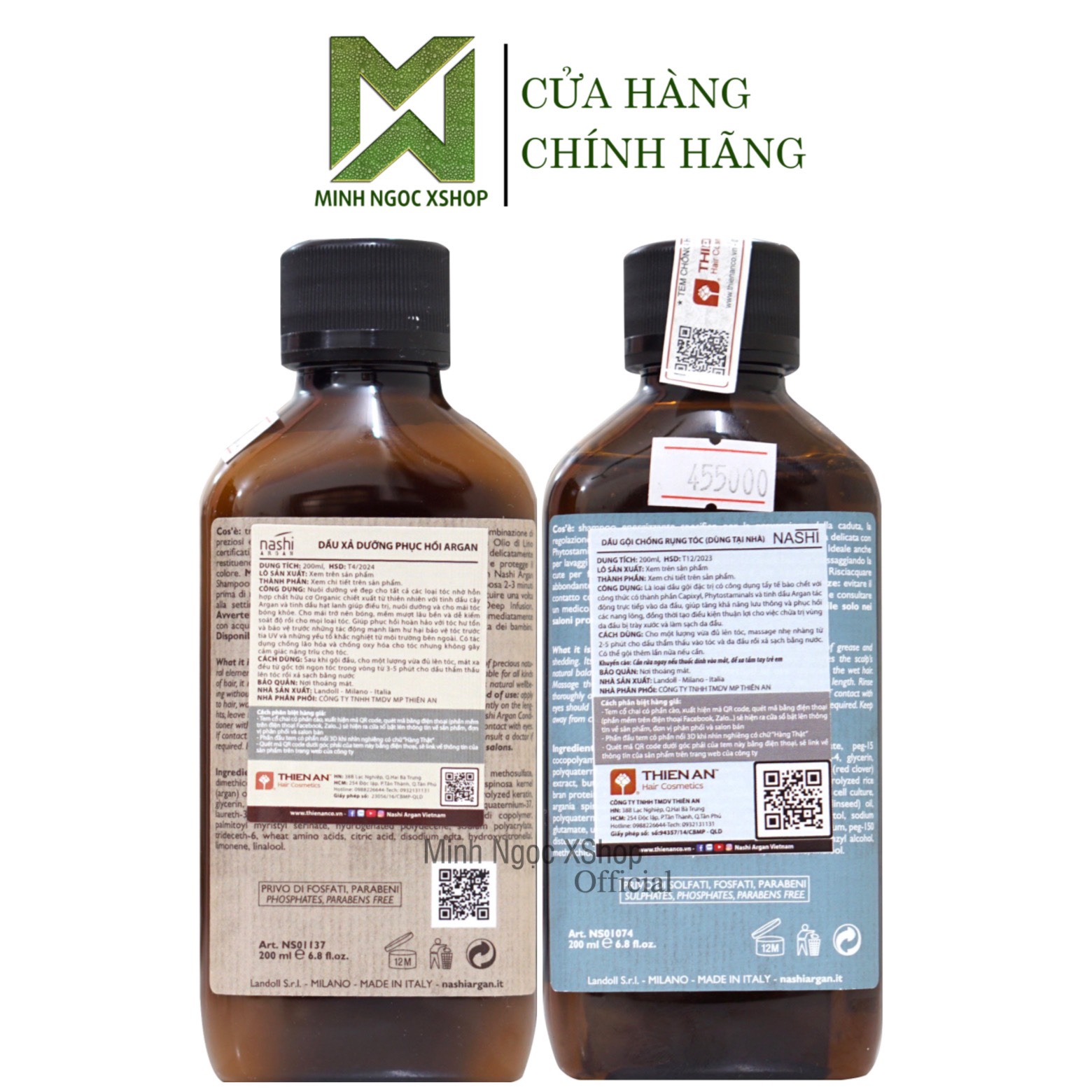 Dầu gội xả chống rụng tóc Nashi Argan Capixyl 200ML