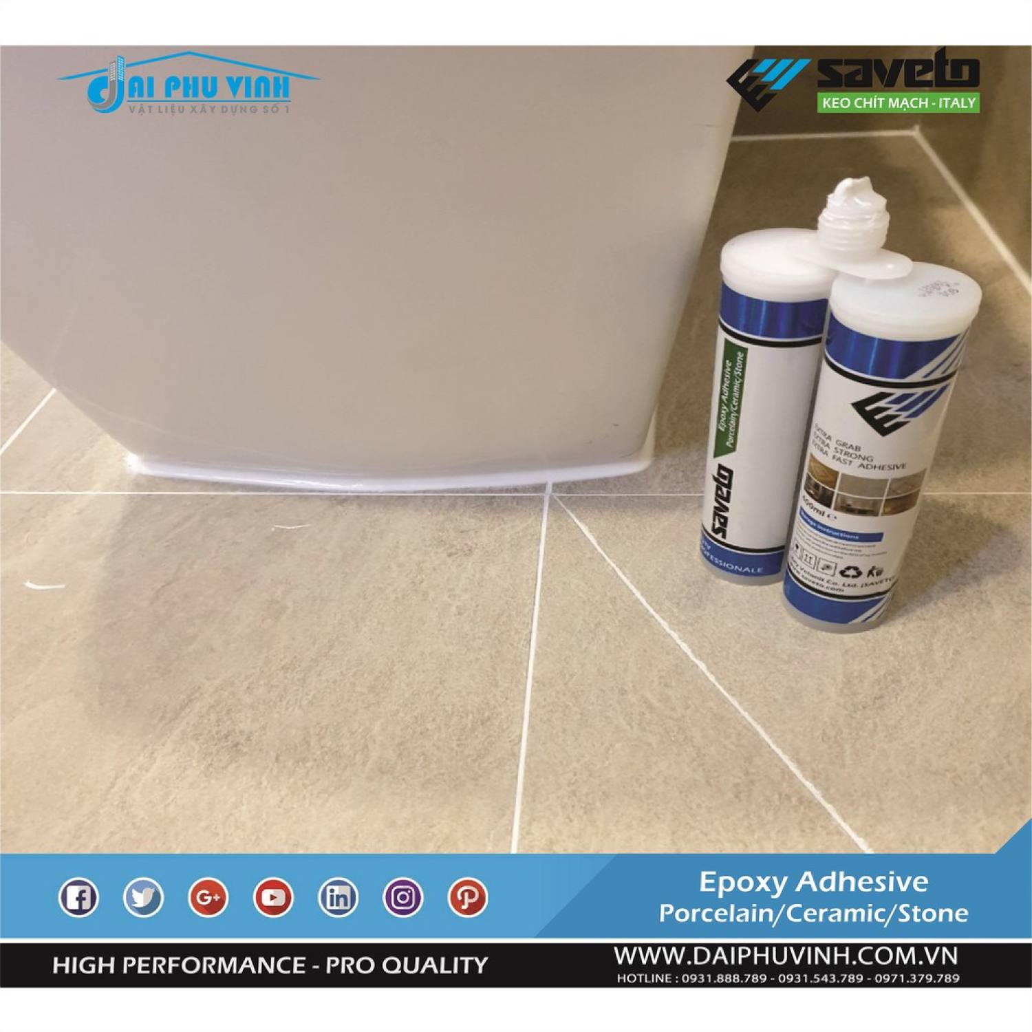 [lᴏại 1] Combo 5 chai keo chà ron SAVETO cao cấp dùng 60m2