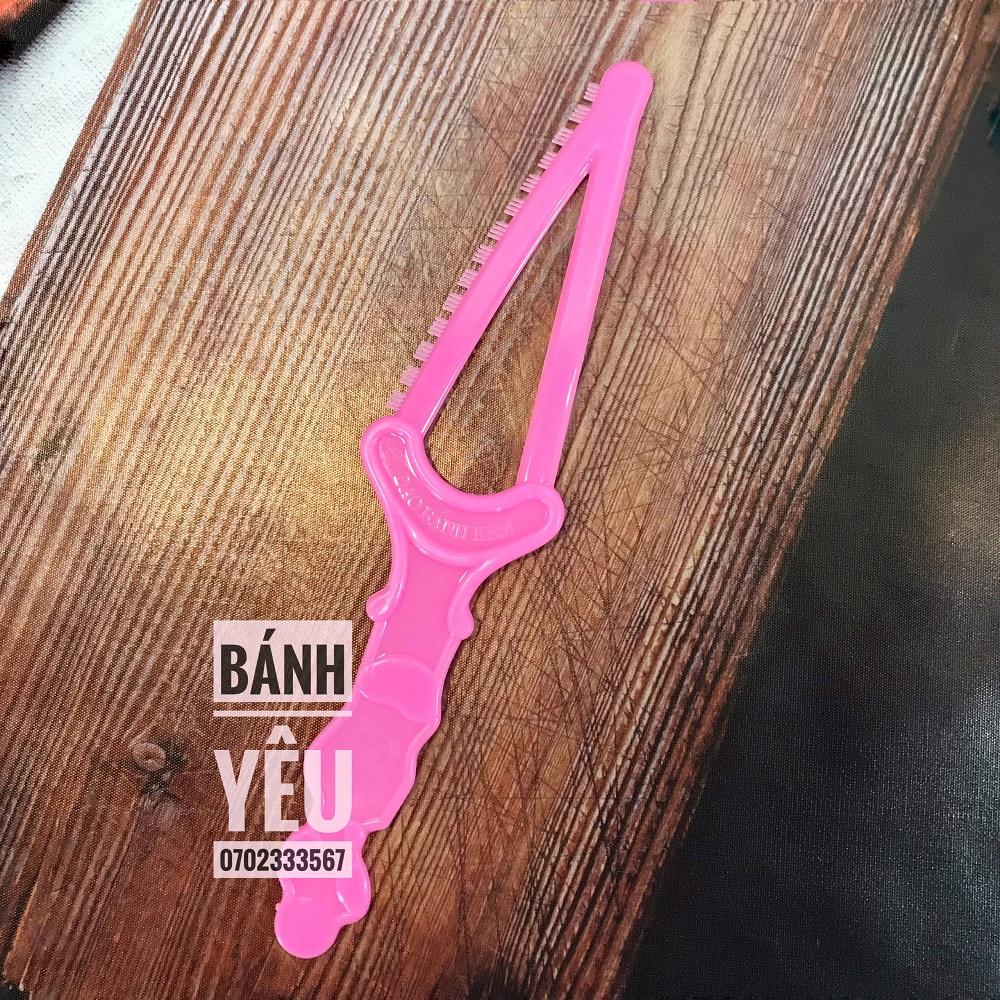 Bộ 3 Dao cắt bánh kem nhựa hồng