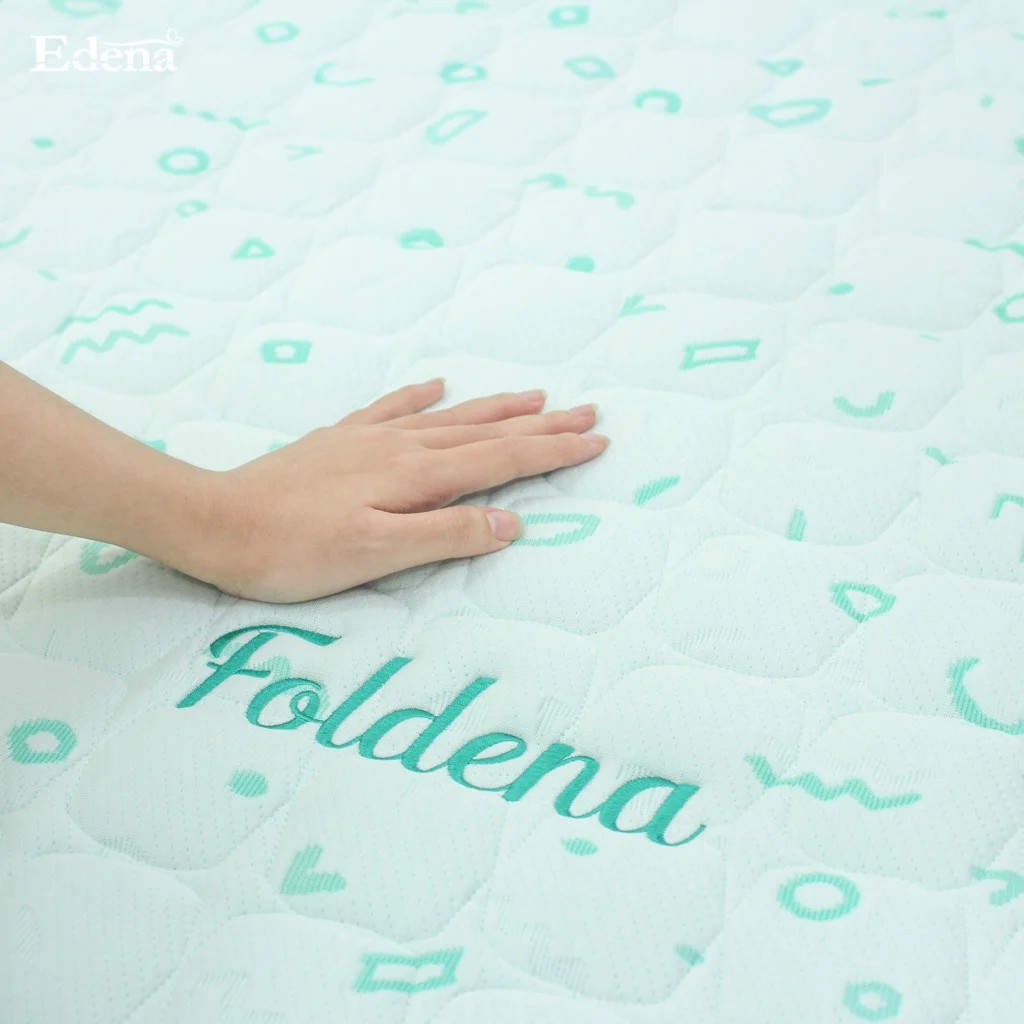 Nệm bông ép Gấp 2  Edena  Foldena - Độ cao 15cm ( Màu xanh hoặc Xám)