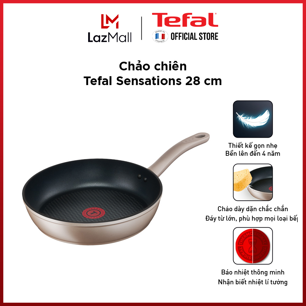 Chảo chiên chống dính đáy từ Tefal Sensations 28cm, dùng cho mọi loại bếp- Gian hàng chính hãng bảo hành 2 năm-H9100614