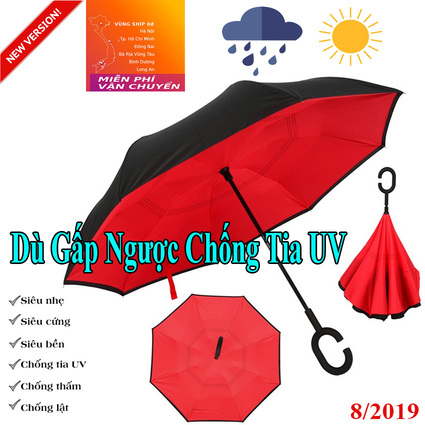 Ô DÙ ĐI MƯA ,NẮNG GẤP NGƯỢC THÔNG MINH - DÙ CHỐNG TIA UV