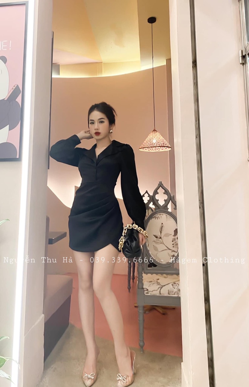 Váy lụa cột eo