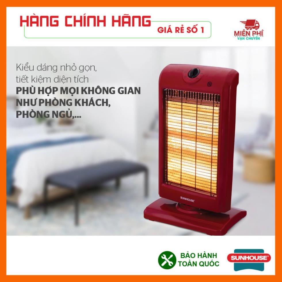 SƯỞI ĐIỆN 3 BÓNG HALOGEN SUNHOUSE SHD7016 ĐỎ