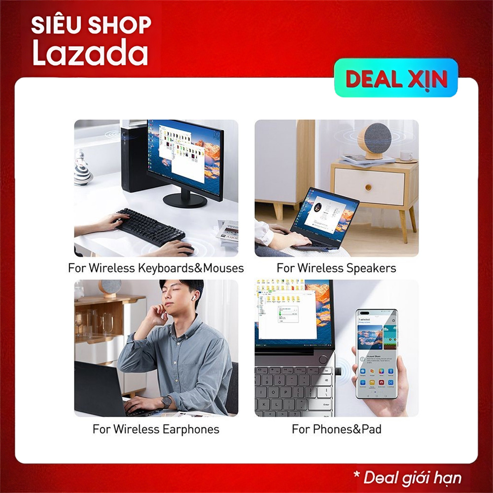 USB Bluetooth 5.0 tốc độ cao Baseus BA04 Bluetooth Receiver