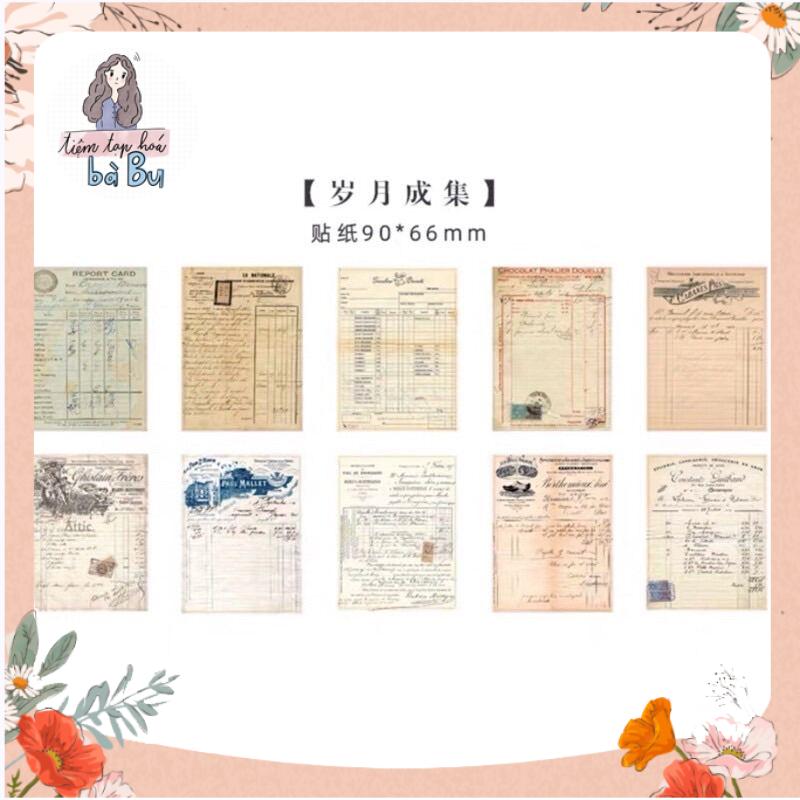 Set 30 Tờ Giấy Nền Vintage