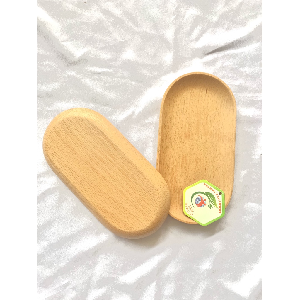 Khay Oval Gỗ Beech Thanh Tú 9.5 * 19Cm