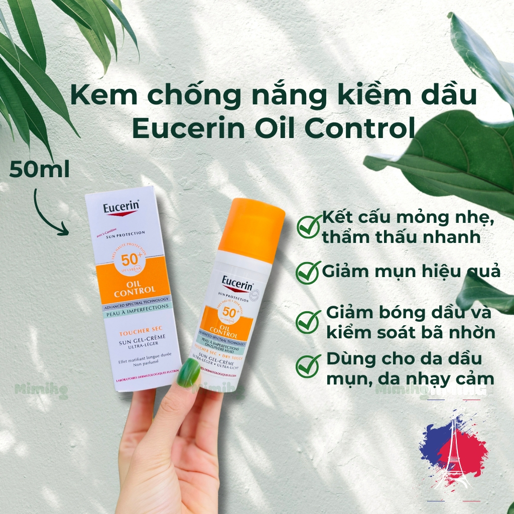 Kem chống Nắng Eucerin cho da nhờn, da mụn 50ml eucerin oil control