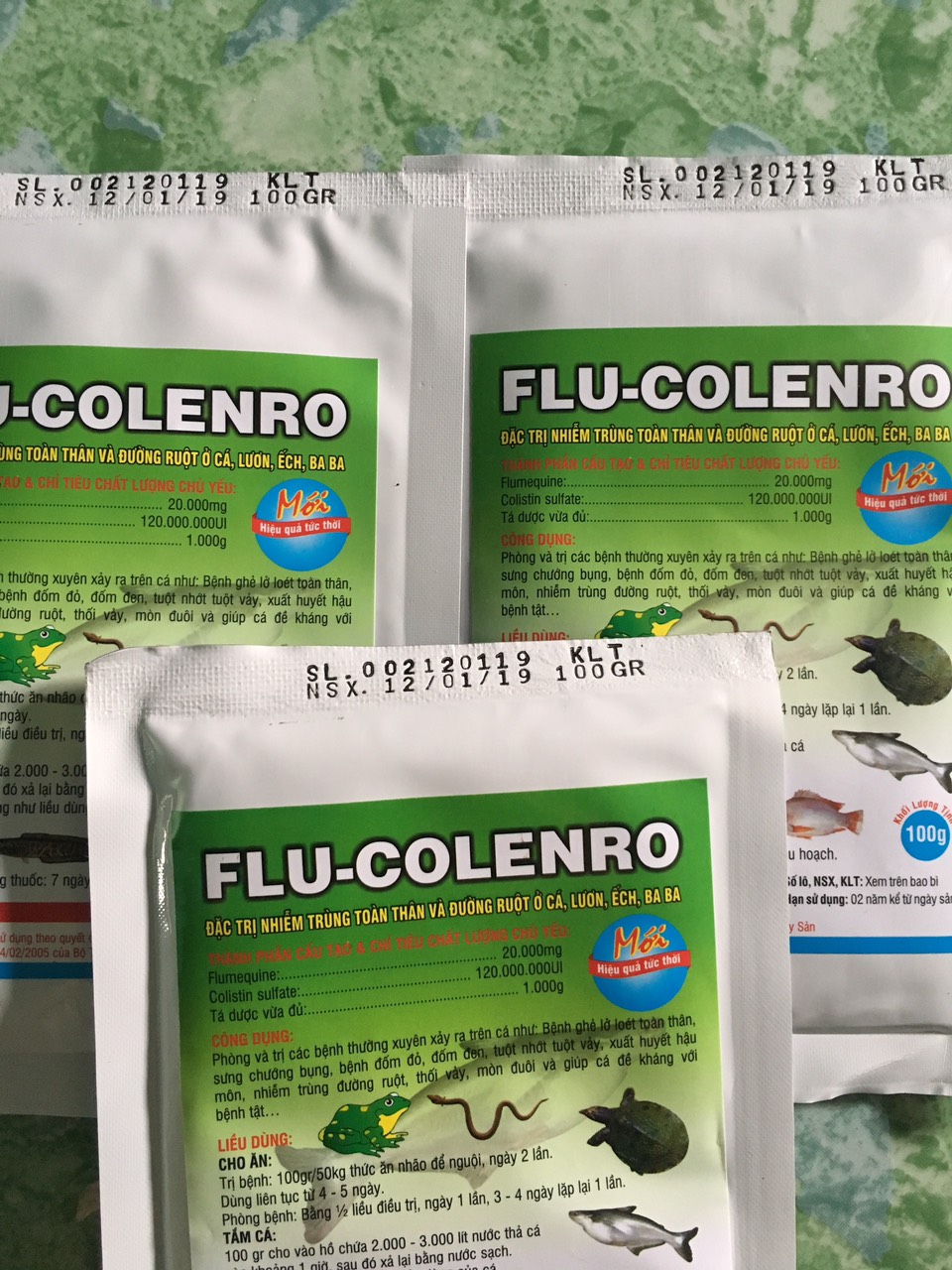 Flucolenro dùng tri các bệnh trên cá, lươn, ba ba
