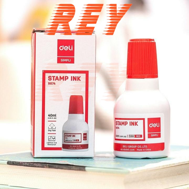 Lọ mực con dấu 40ml Deli 9874 giao hoả tốc