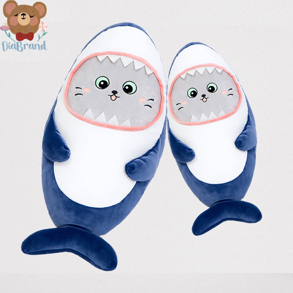 GẤU BÔNG MÈO COSPLAY CÁ MẬP SIÊU YÊU SIZE 35CM