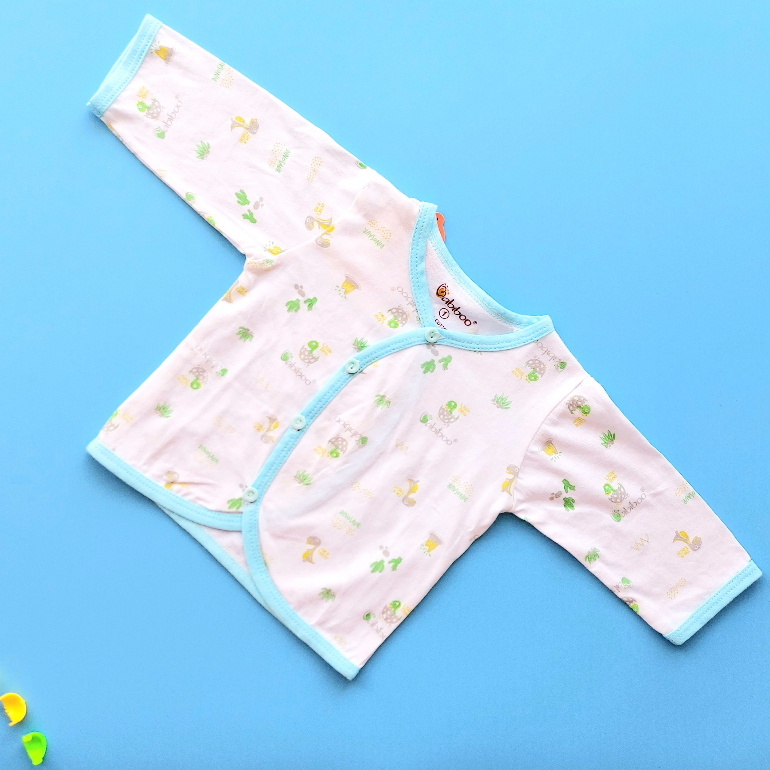 Áo Sơ Sinh Cổ Tim Tay Dài In Hình BABIBOO - BB43