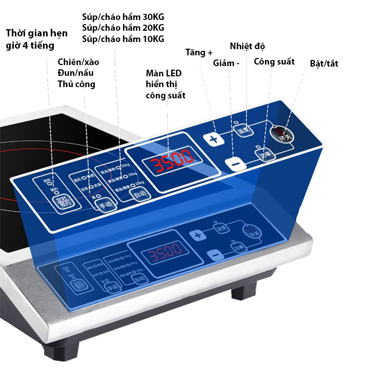 Bếp từ công nghiệp 3500W mặt phẳng