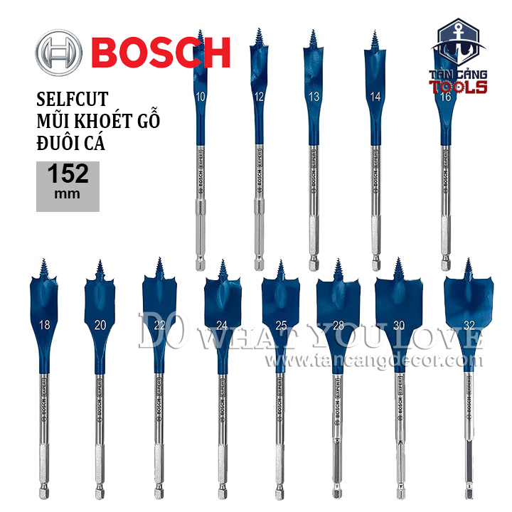 Mũi Khoét Đuôi Cá Bosch SELFCUT (nhiều kích thước)