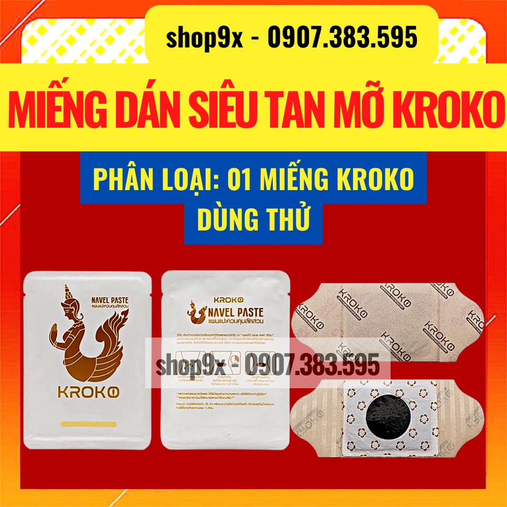 5 Miếng Dán Tan Mỡ Bụng Bắp Tay Bắp Chân Kroko Thái Lan Navel Paste