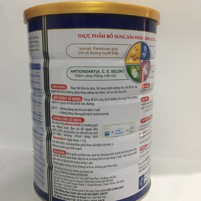 Sữa Glucare Gold ( Mẫu mới ) lon 850g date:11/2025