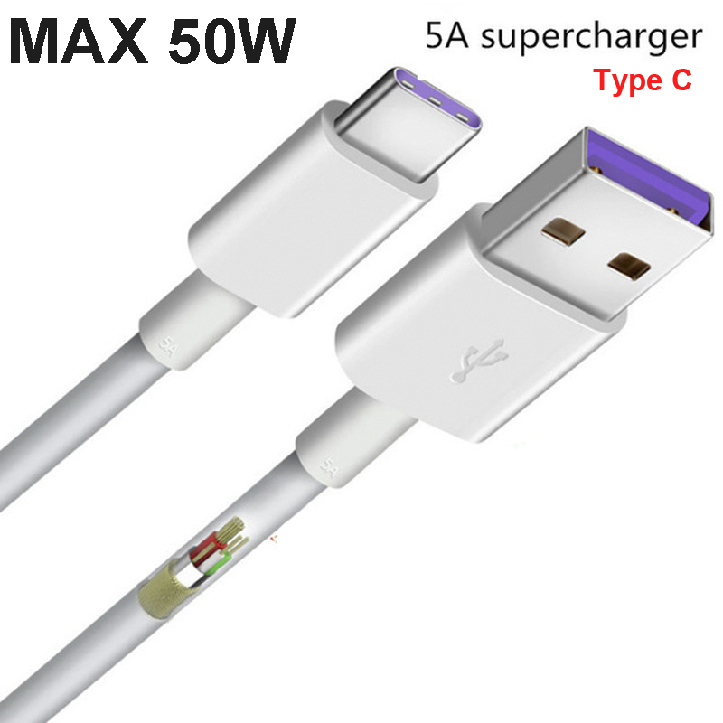 Cáp Sạc Nhanh 50W Hỗ trợ sạc XIAOMI Đầu sạc Type-C Tím