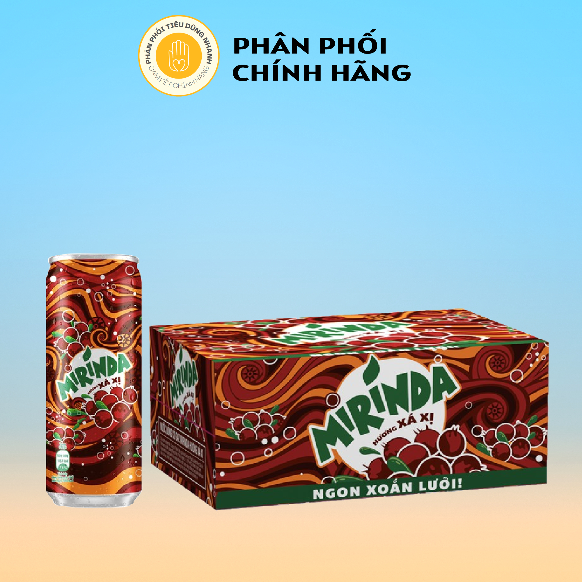 Thùng 24 Lon Nước Ngọt Mirinda Đá Me 330ml