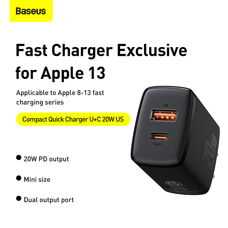 Cốc sạc siêu nhỏ gọn 20W Baseus Compact Quick Charger