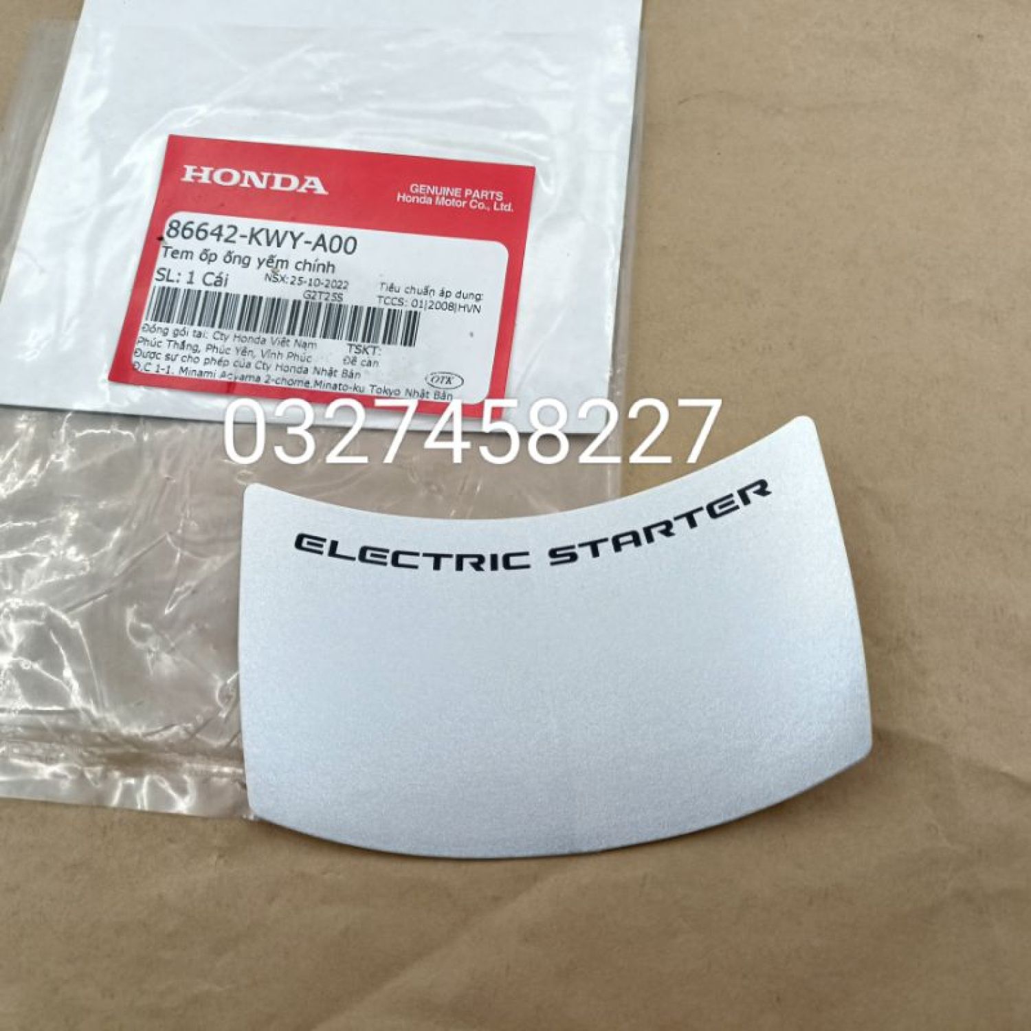 Tem dán bửng yếm ELECTRIC xe WAVE A, RS, S100 zin