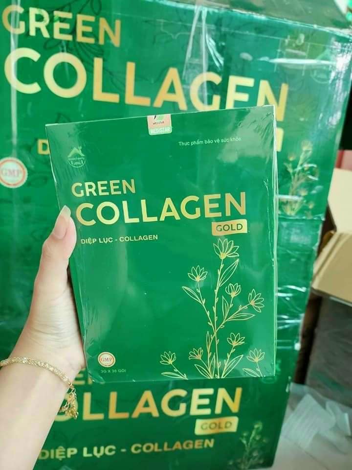 Bột Diệp Lục Collagen Gold Mẫu Mới 30 Gói