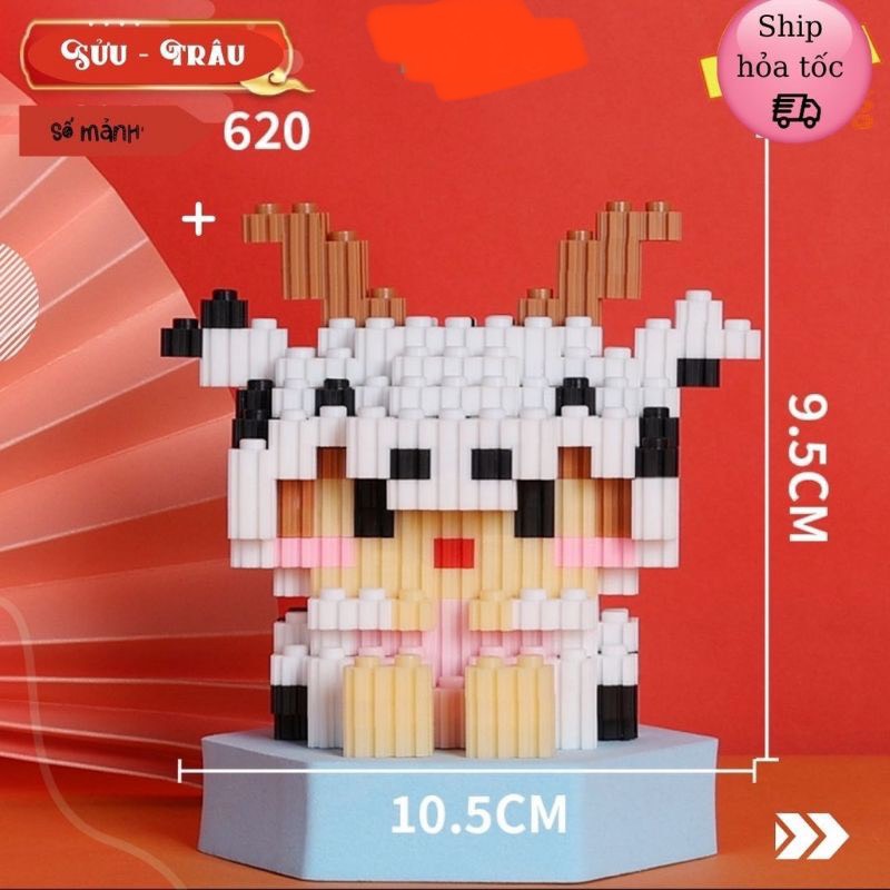 Đồ chơi  Lắp ráp Mô hình lắp ráp 3D mini 12 con giáp