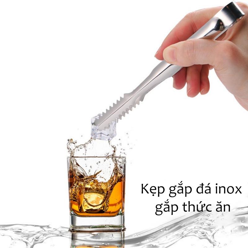 Kẹp gắp đá inox , gắp thức ăn, đường viên ( 2 cái )